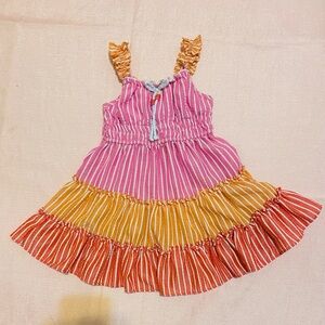 Jona Michelle Pink and Orange Striped Dress